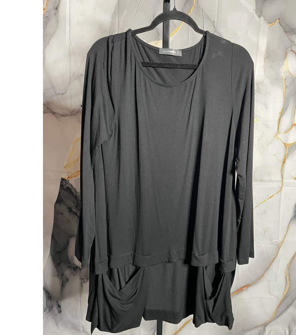 Alembika Black Asymmetrical Blouse Sz.4-6(0)